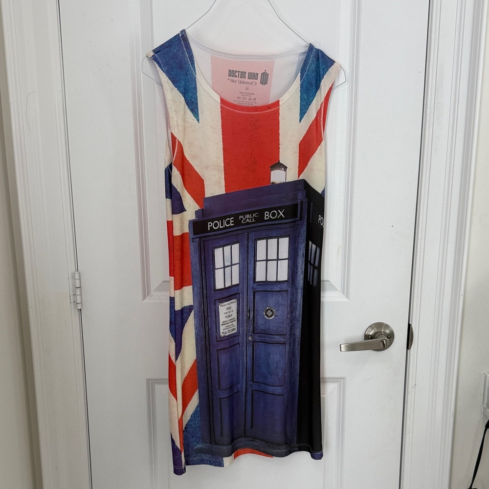 Hot Topic Blue and Red TARDIS Mini Dress